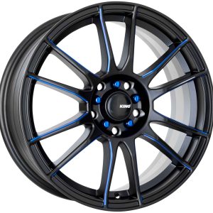 King 17x7 CIRCUIT 5x100 & 5x114.3 BLUE MILLED SATIN BLACK +40