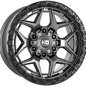 King 17x9 GROWLER 6x130 & 6x139.7 MATTE TITANIUM - BLACK LIP +12