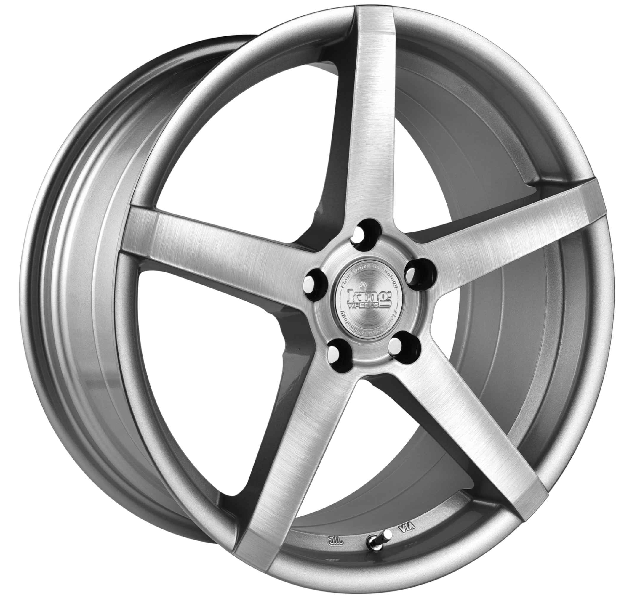 King 18x8.0 HOSTILE 5x114.3 SILVER BRUSHED +35