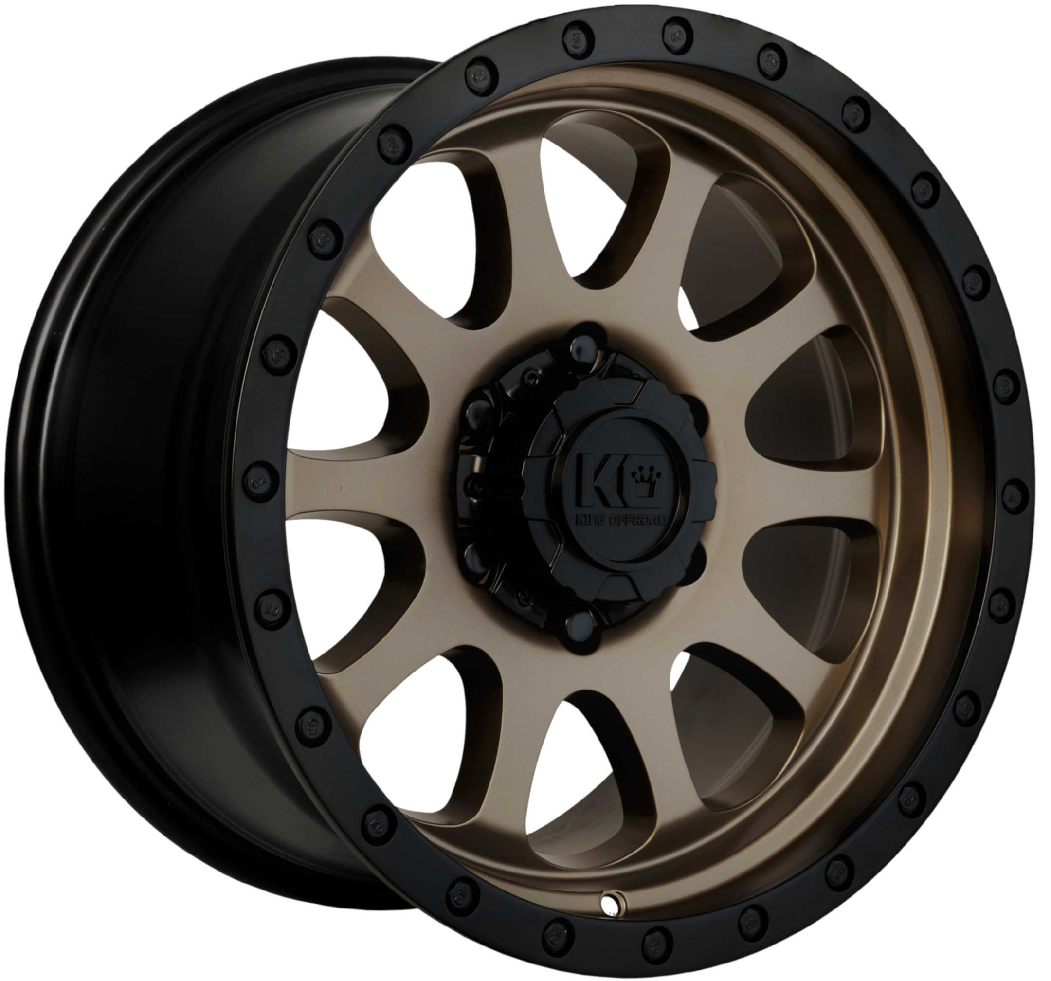 King 18x9 HURRICANE 5x120 BRONZE SATIN BLACK LIP +30