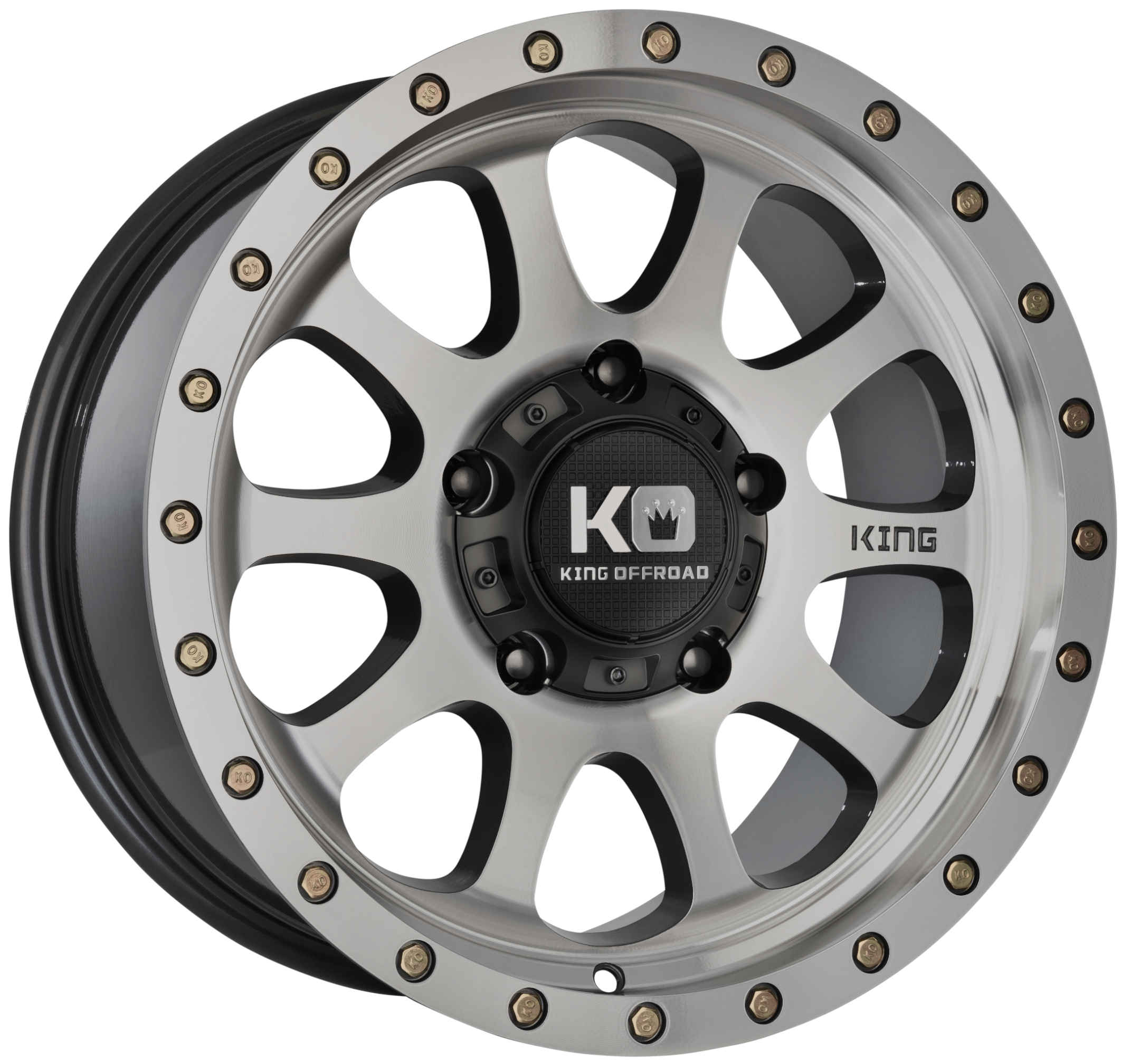 King 18x9 HURRICANE 2 6x139.7 MACHINED FACE LIGHT GUNMETAL +12
